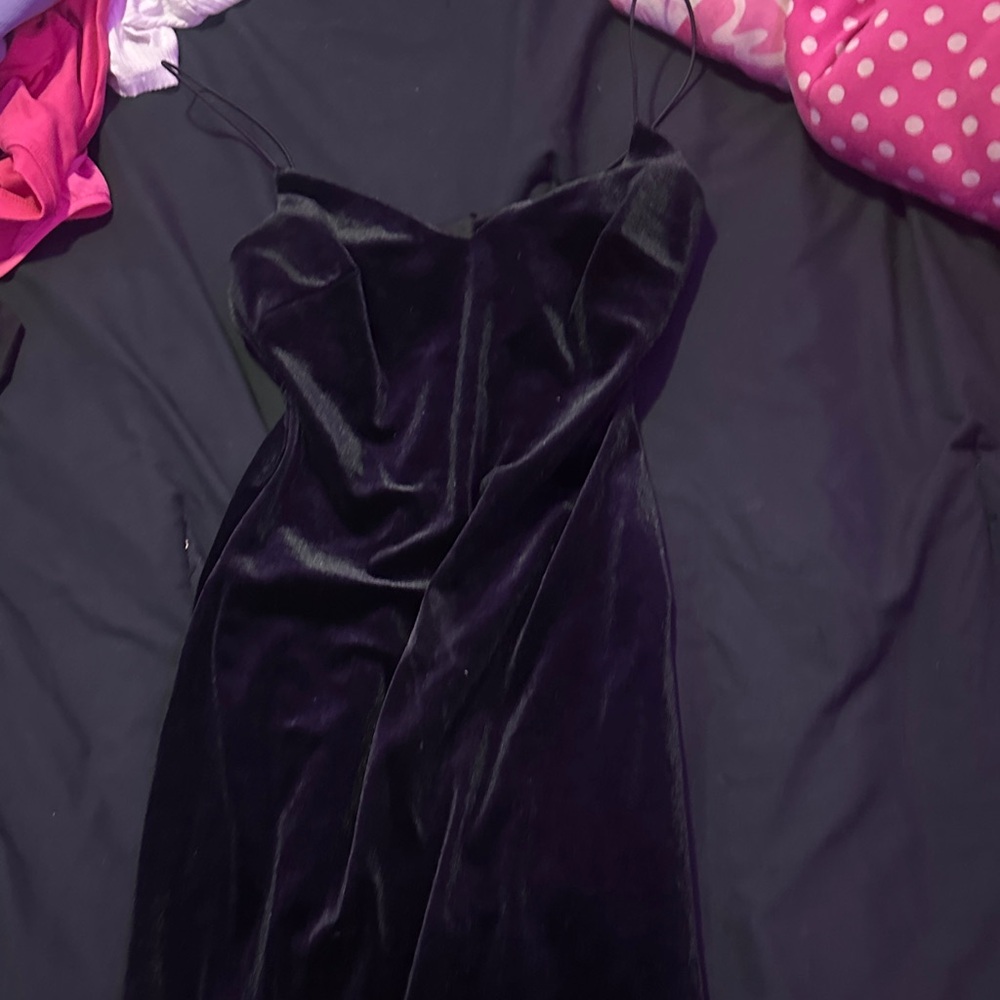 Elegant Black Velvet Slip Dress